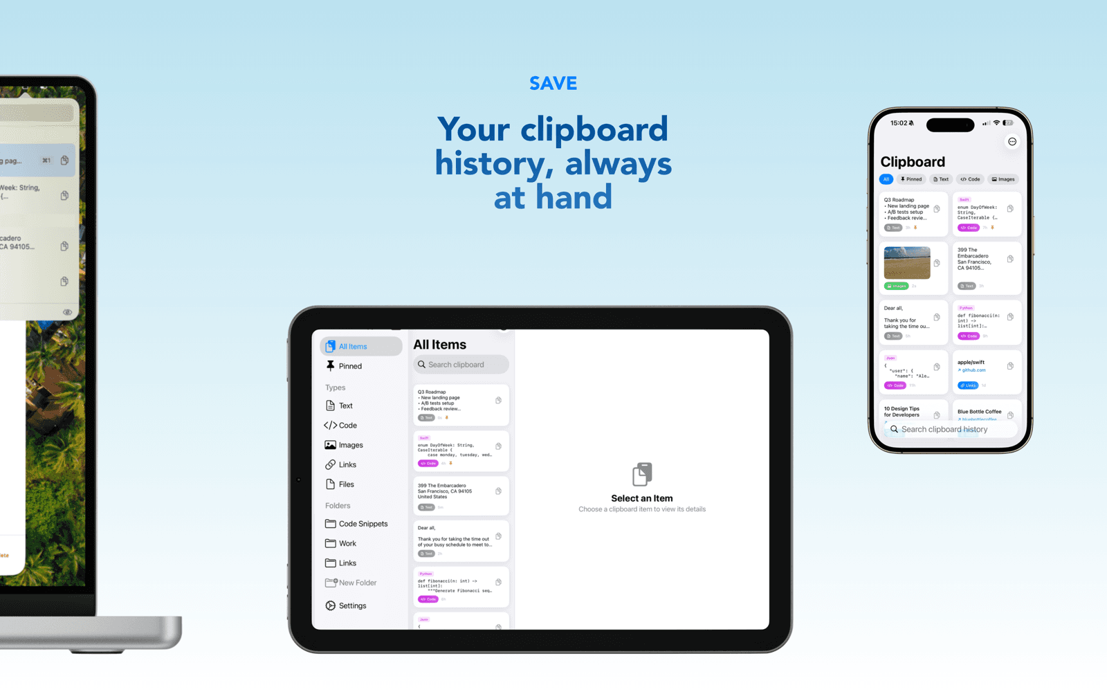 Recopy running on iPad and iPhone
